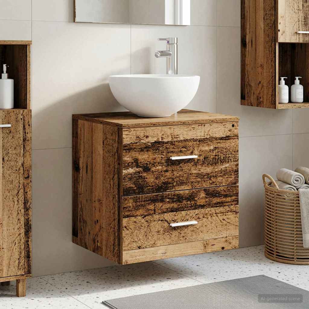 vidaXL Wandmontierte Waschtisch Altholz 49,5 x 41 x 64,5 cm