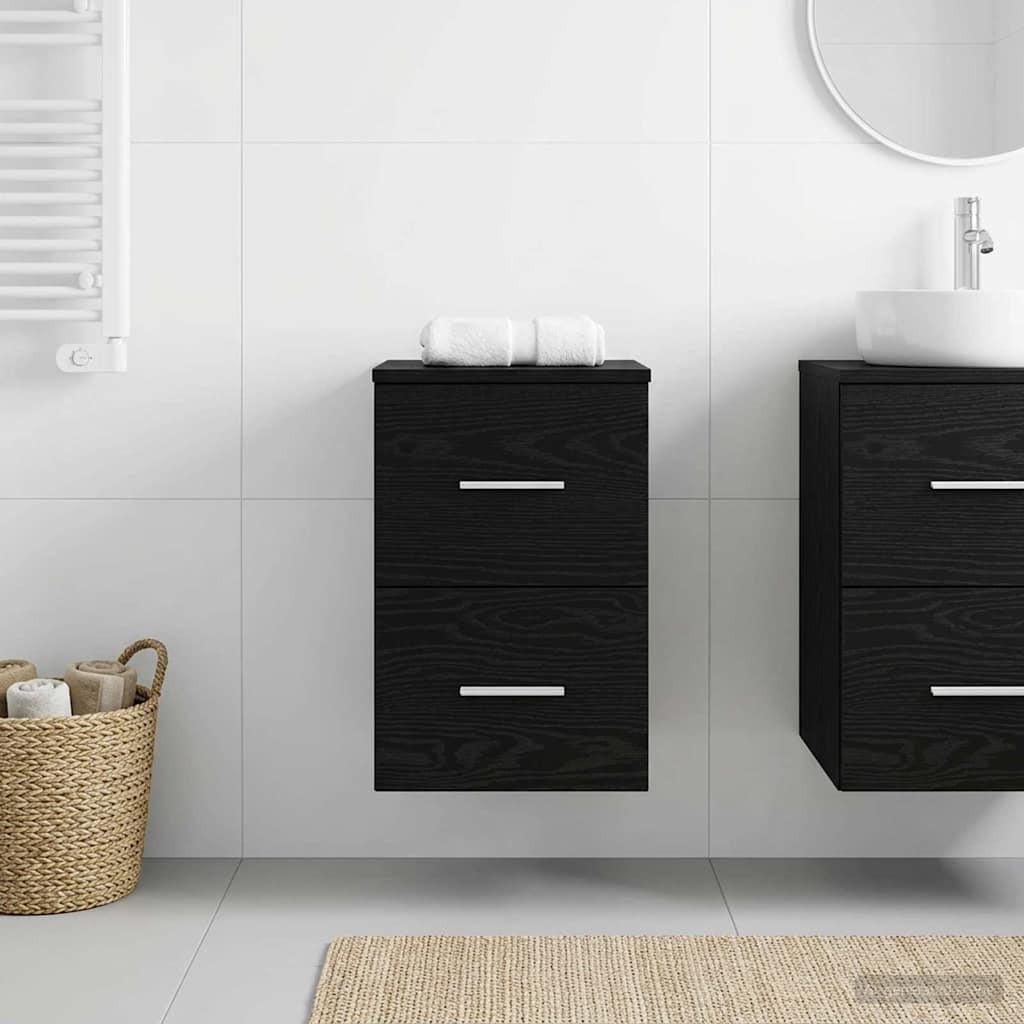vidaXL Badezimmerschrank Inzwischen Schwarze Eiche 30 x 35 x 50 cm