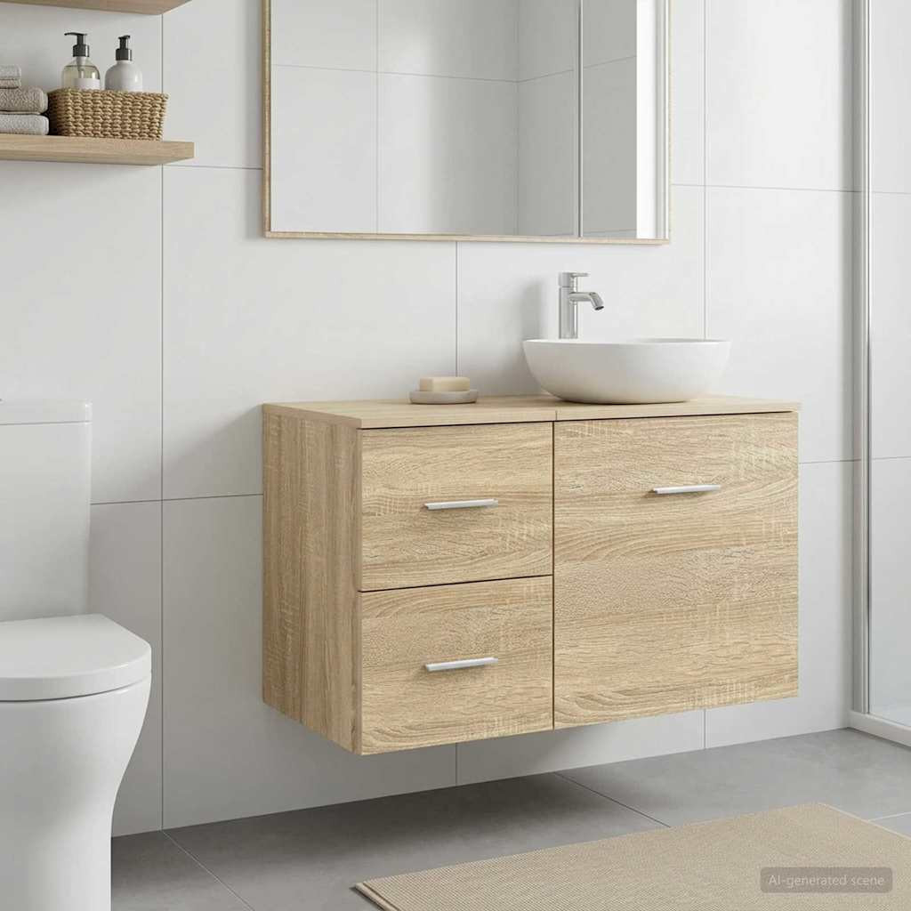 vidaXL Badezimmerschrank Inzwischen Sonoma-Eiche 30 x 35 x 50 cm