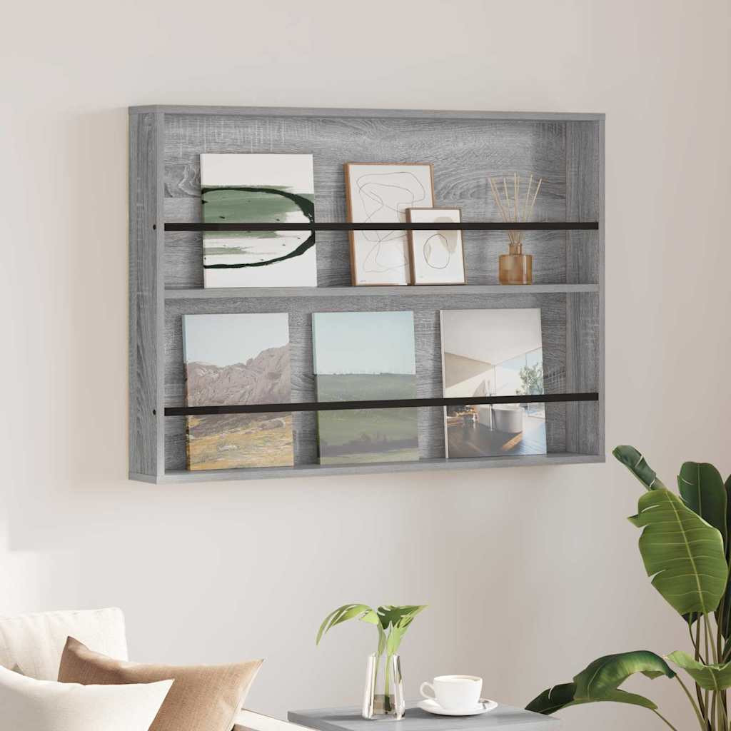 vidaXL Magazinregal Graues Sonoma 100 x 12 x 70 cm Holzwerkstoff