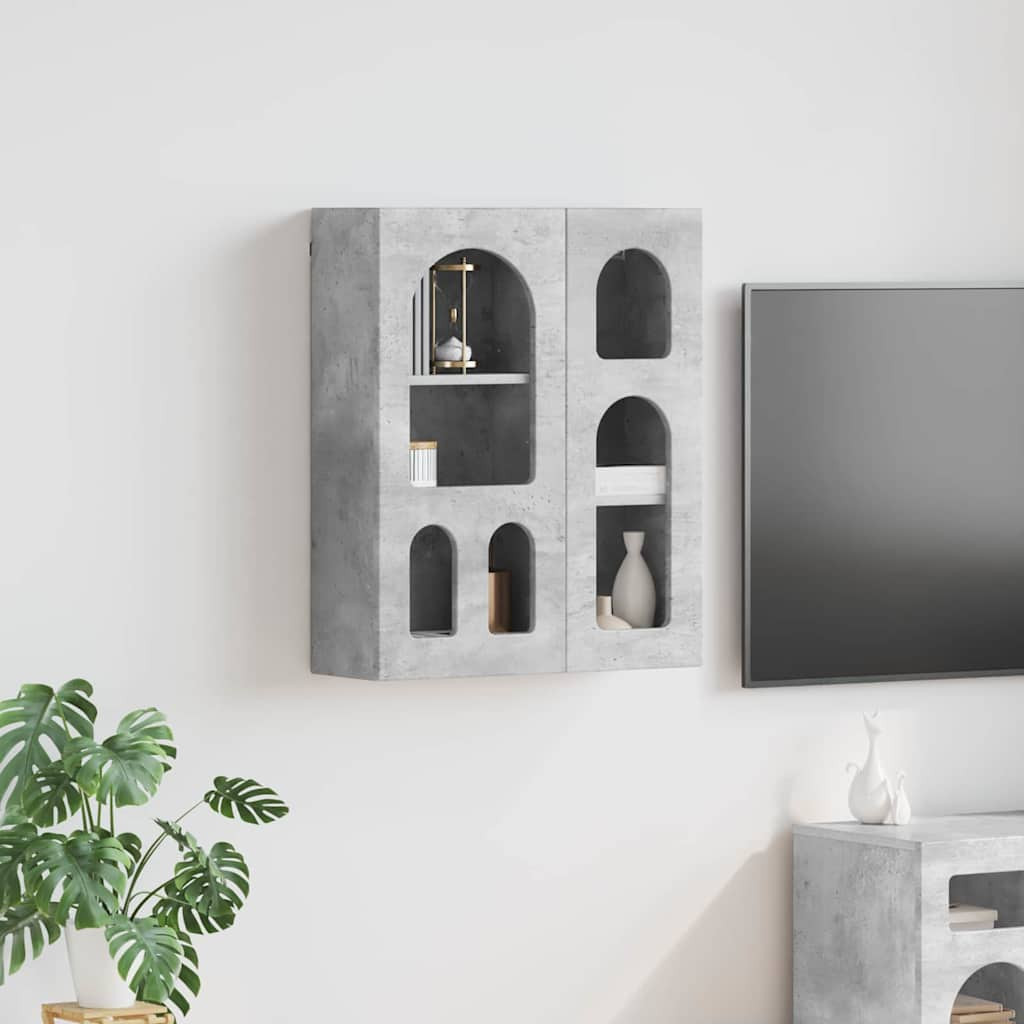 vidaXL Hängeschrank ELST Betongrau 59 x 20 x 71,5 cm Holzwerkstoff