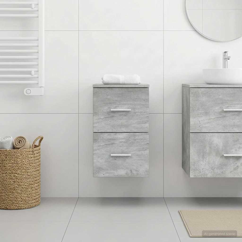 vidaXL Badezimmerschrank Inzwischen Betongrau 30 x 35 x 50 cm