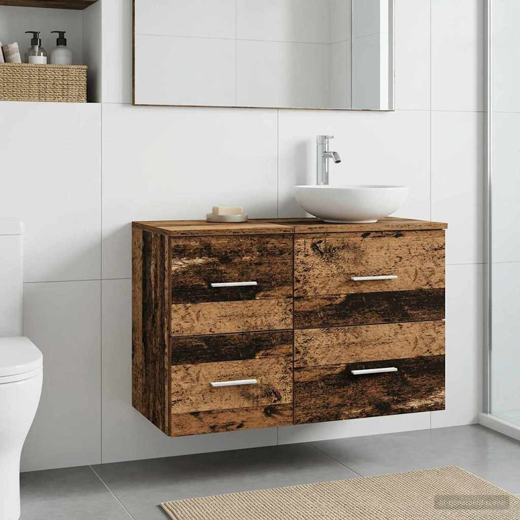 vidaXL Badezimmerschrank Inzwischen Altholz 30 x 35 x 50 cm