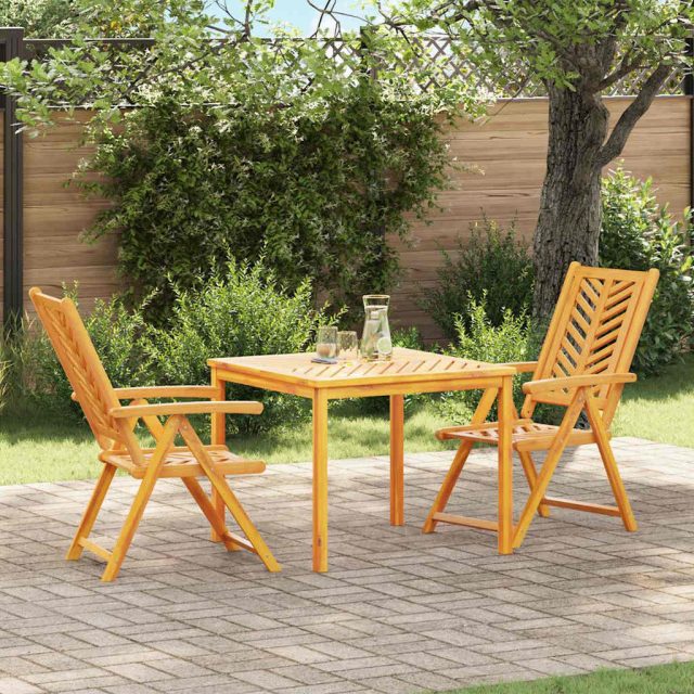 vidaXL Garten Essgruppe 3 Stk. Braun Massivholz Akazie