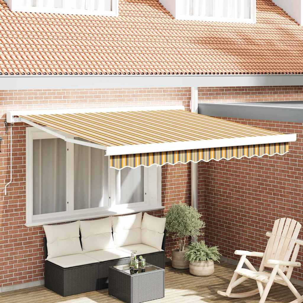 vidaXL Ausziehbare Markise Mehrfarbig 350 x 250 cm Stoff und Metall
