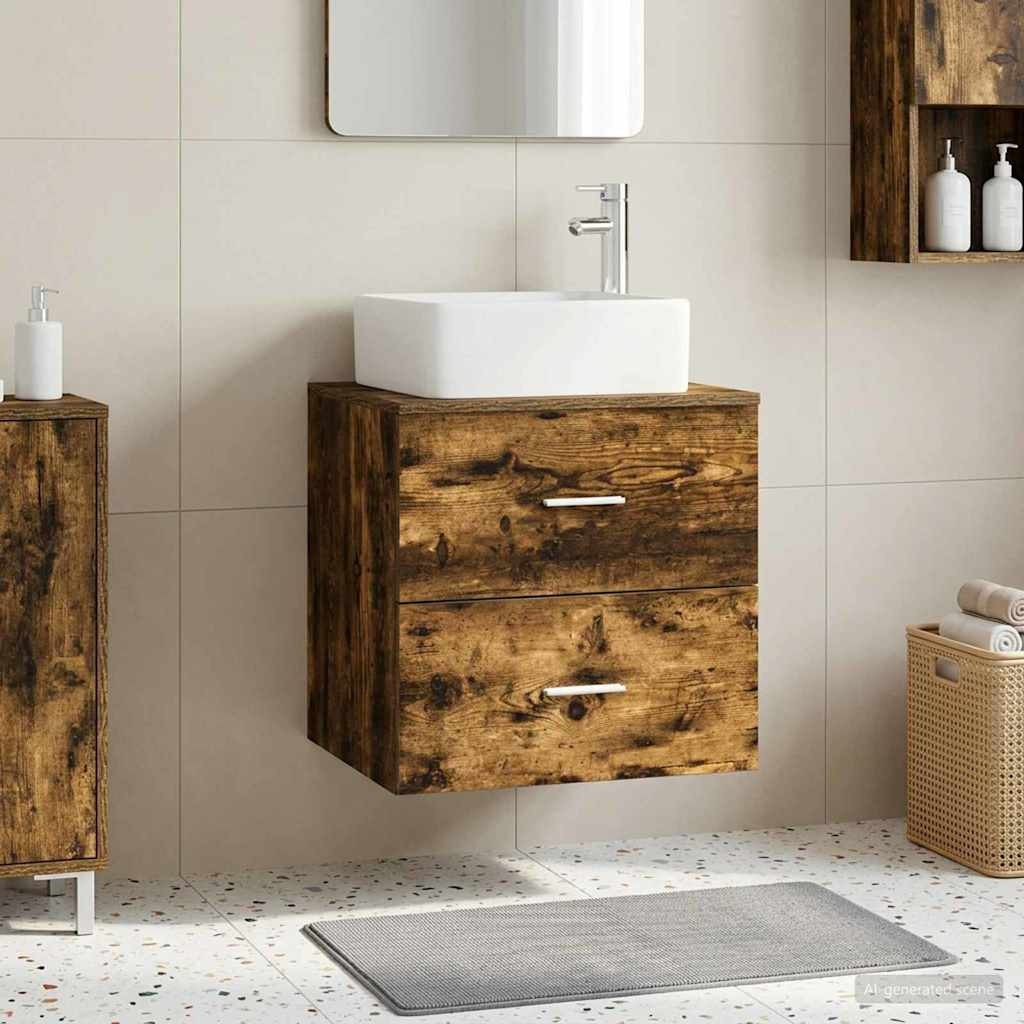 vidaXL Wandmontierte Waschtisch Geräucherte Eiche 49,5 x 41 x 63 cm