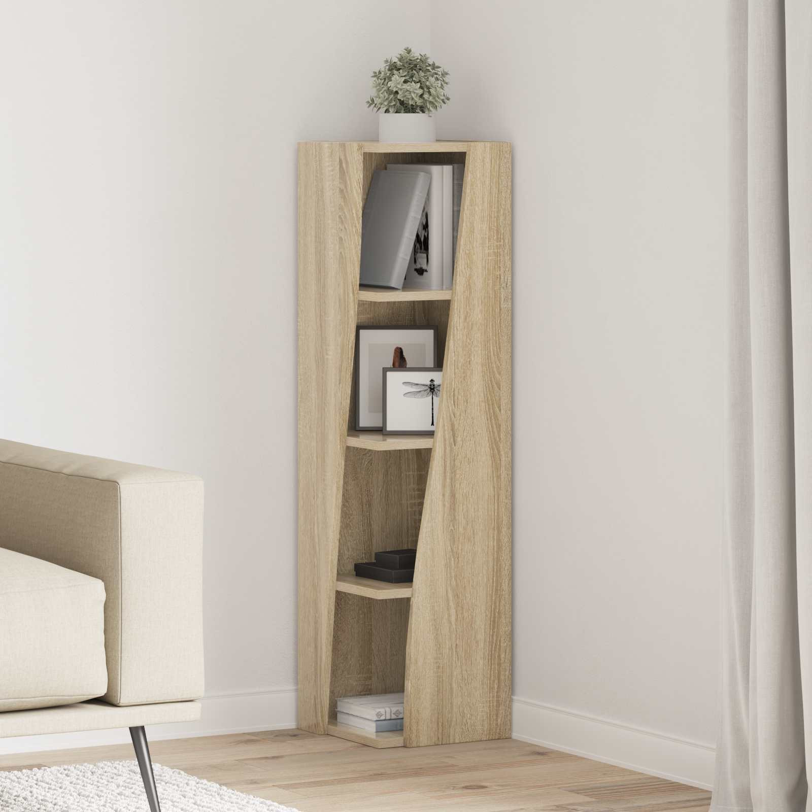 vidaXL Eckschrank Sonoma-Eiche 27,5x27x102cm Holzwerkstoff