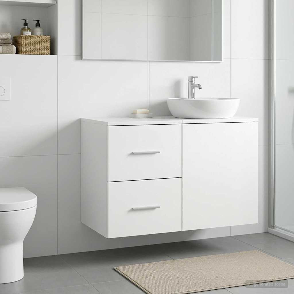 vidaXL Badezimmerschrank Inzwischen Weiß 30 x 41 x 50 cm Holzwerkstoff