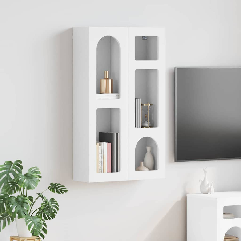 vidaXL Hängeschrank mit Regal ELST Weiß 59 x 20 x 100 cm Holzwerkstoff