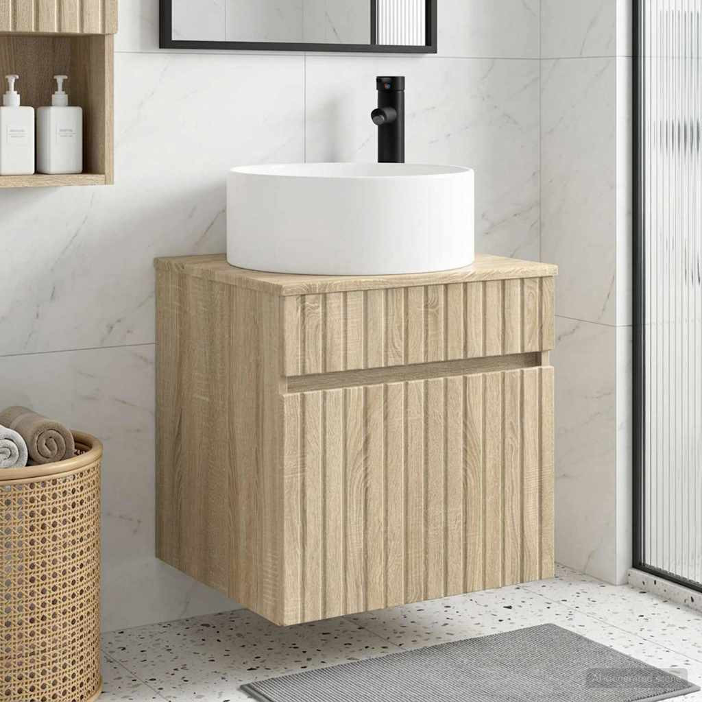vidaXL Wandmontierte Waschbecken-Vanität Sonoma-Eiche