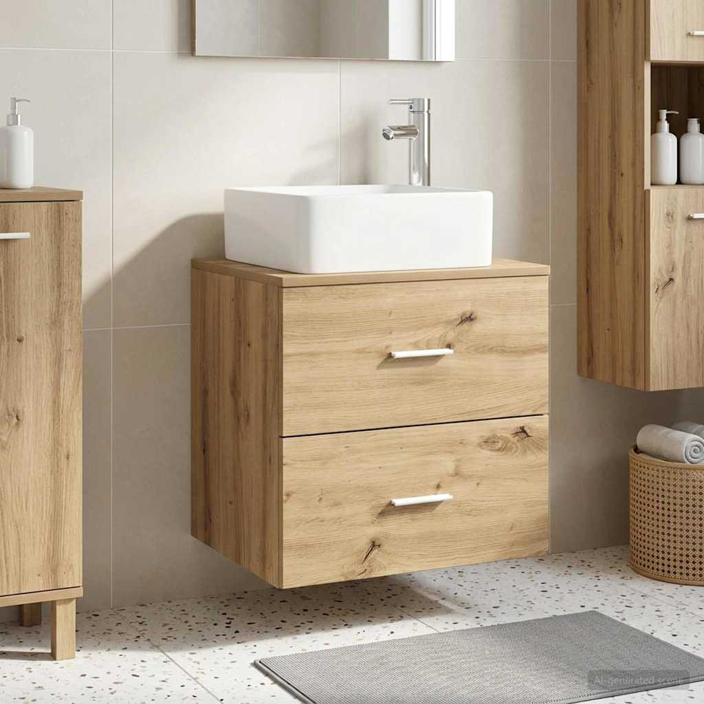 vidaXL Wandmontierte Waschtisch Artisan-Eiche 49,5 x 41 x 63 cm