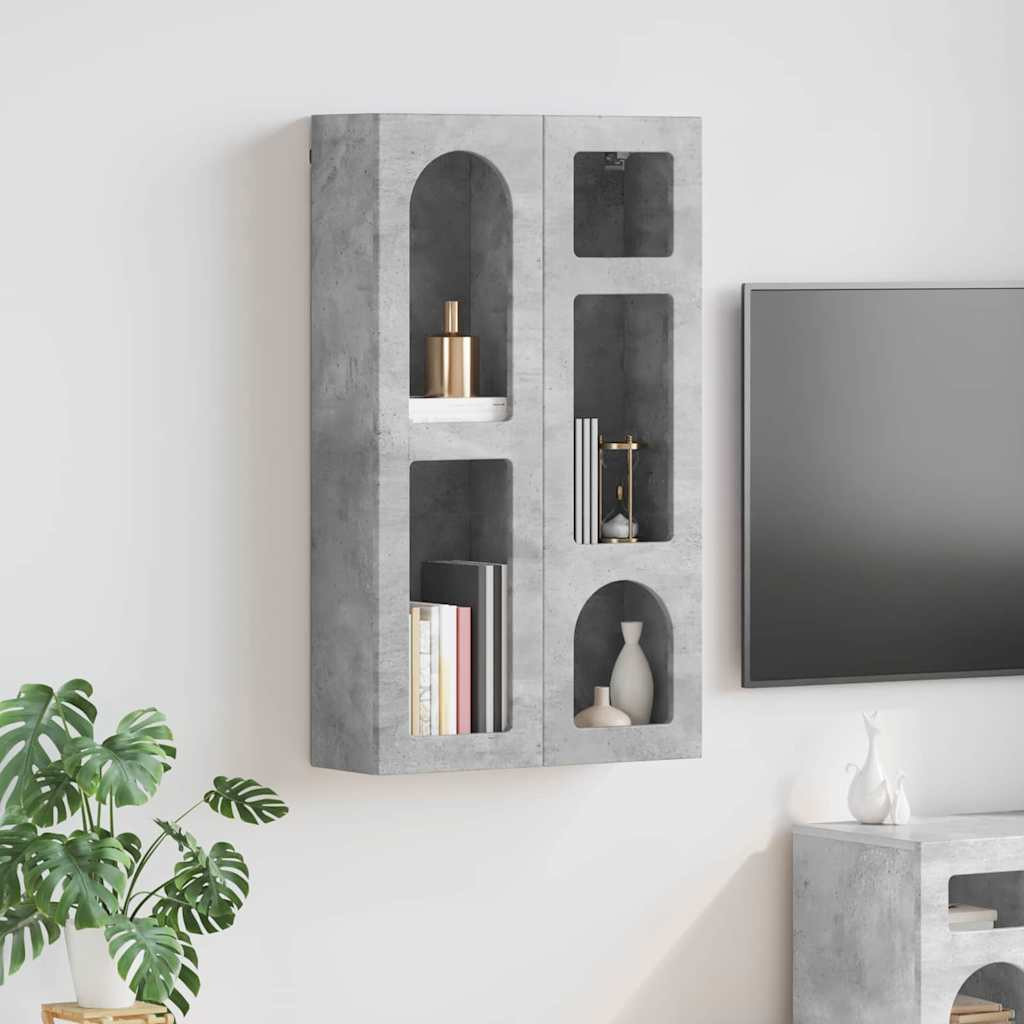 vidaXL Hängeschrank ELST Betongrau 59 x 20 x 100 cm Holzwerkstoff