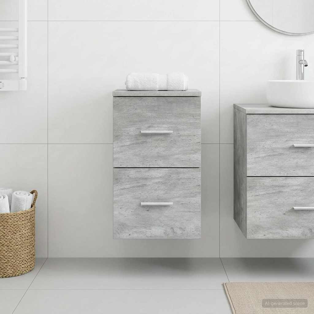 vidaXL Badezimmerschrank Inzwischen Betongrau 30 x 41 x 50 cm
