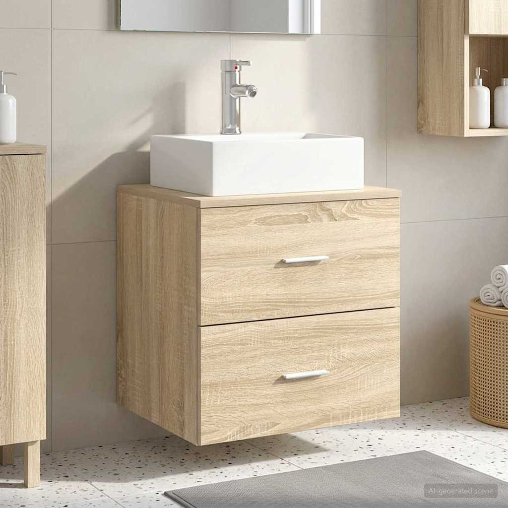 vidaXL Wandmontierte Waschtisch Sonoma-Eiche 49,5 x 41 x 62,5 cm