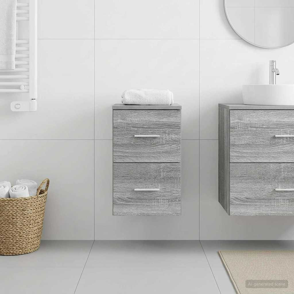 vidaXL Badezimmerschrank Inzwischen Grau Sonoma 30 x 41 x 50 cm