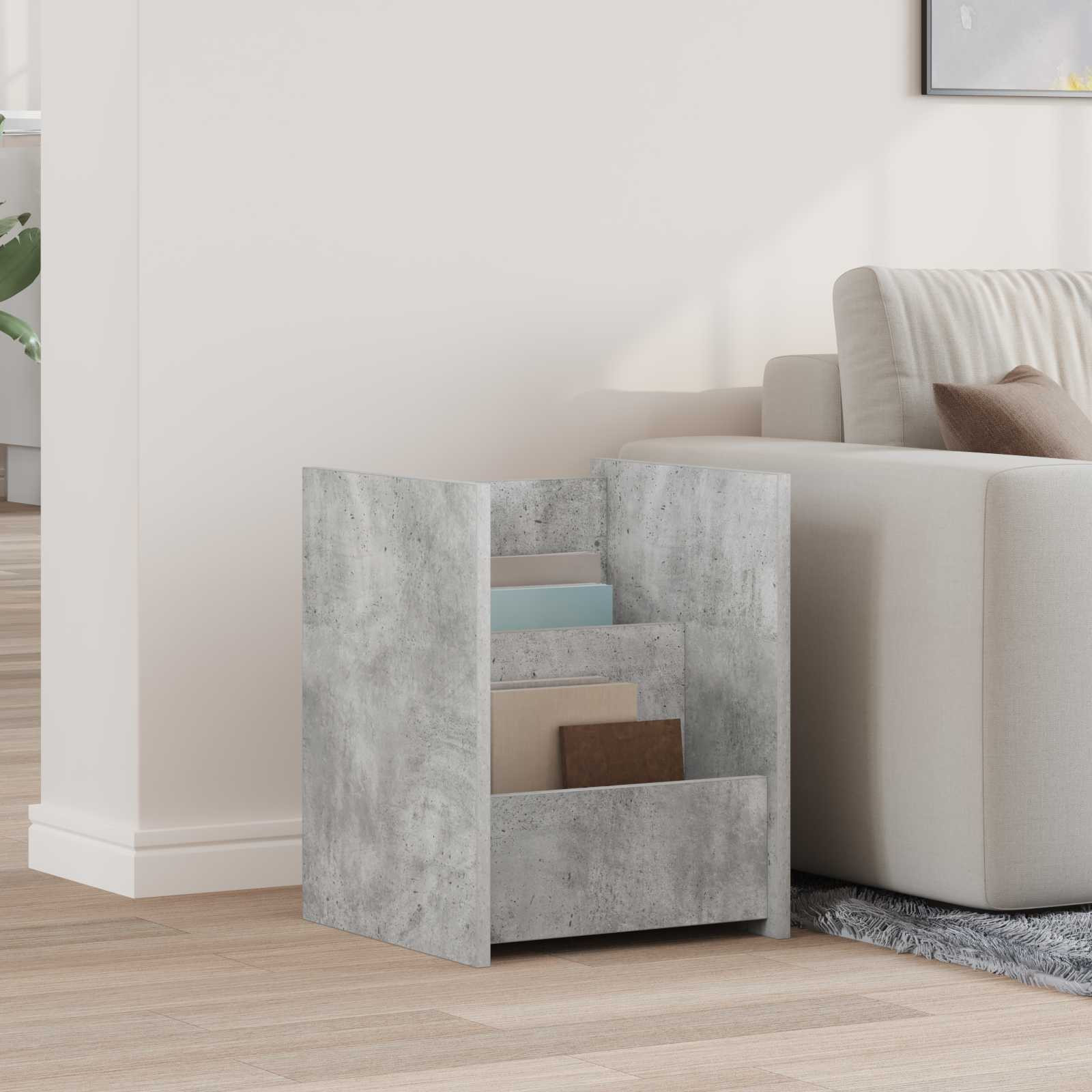 vidaXL Magazinregal mit Regal Beton Grau 35 x 35 x 45 cm Holzwerkstoff
