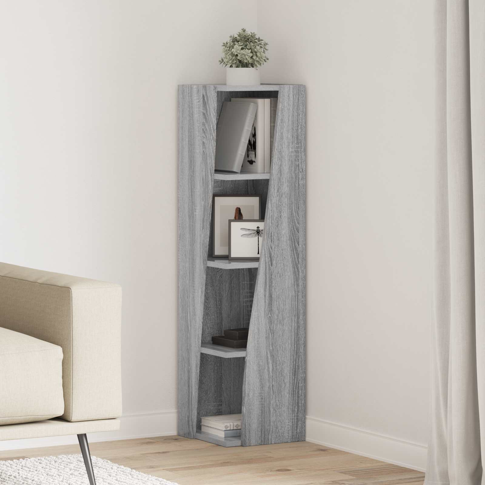 vidaXL Eckschrank Graues Sonoma 27,5x27x102cm Holzwerkstoff