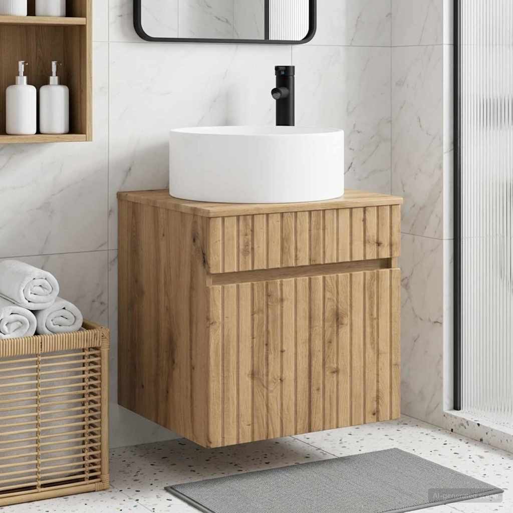 vidaXL Wandmontierte Waschbecken-Vanität Artisan-Eiche