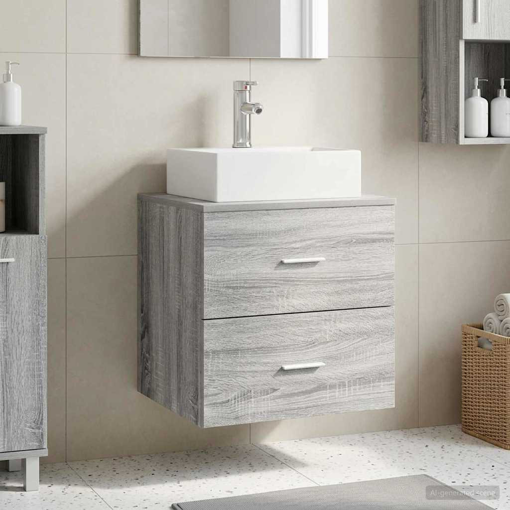 vidaXL Wandmontierte Waschtisch Grau Sonoma 49,5 x 41 x 62,5 cm