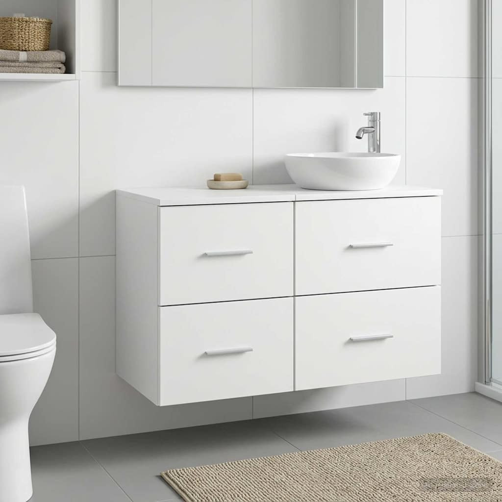 vidaXL Badezimmerschrank Inzwischen Weiß 30 x 44,5 x 50 cm