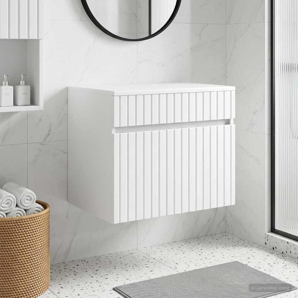 vidaXL Wandmontierter Badezimmerschrank Weiß 59 x 44,5 x 50 cm