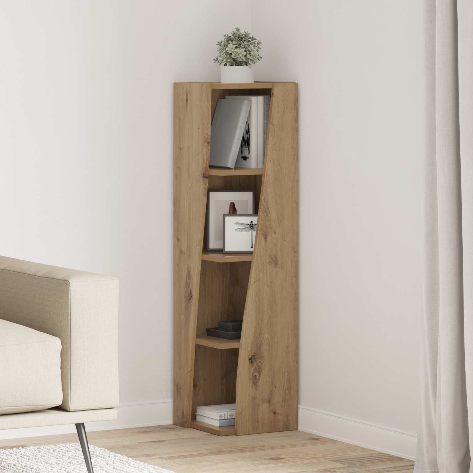 vidaXL Eckschrank 27,5x27x102cm Holzwerkstoff Artisan-Eiche