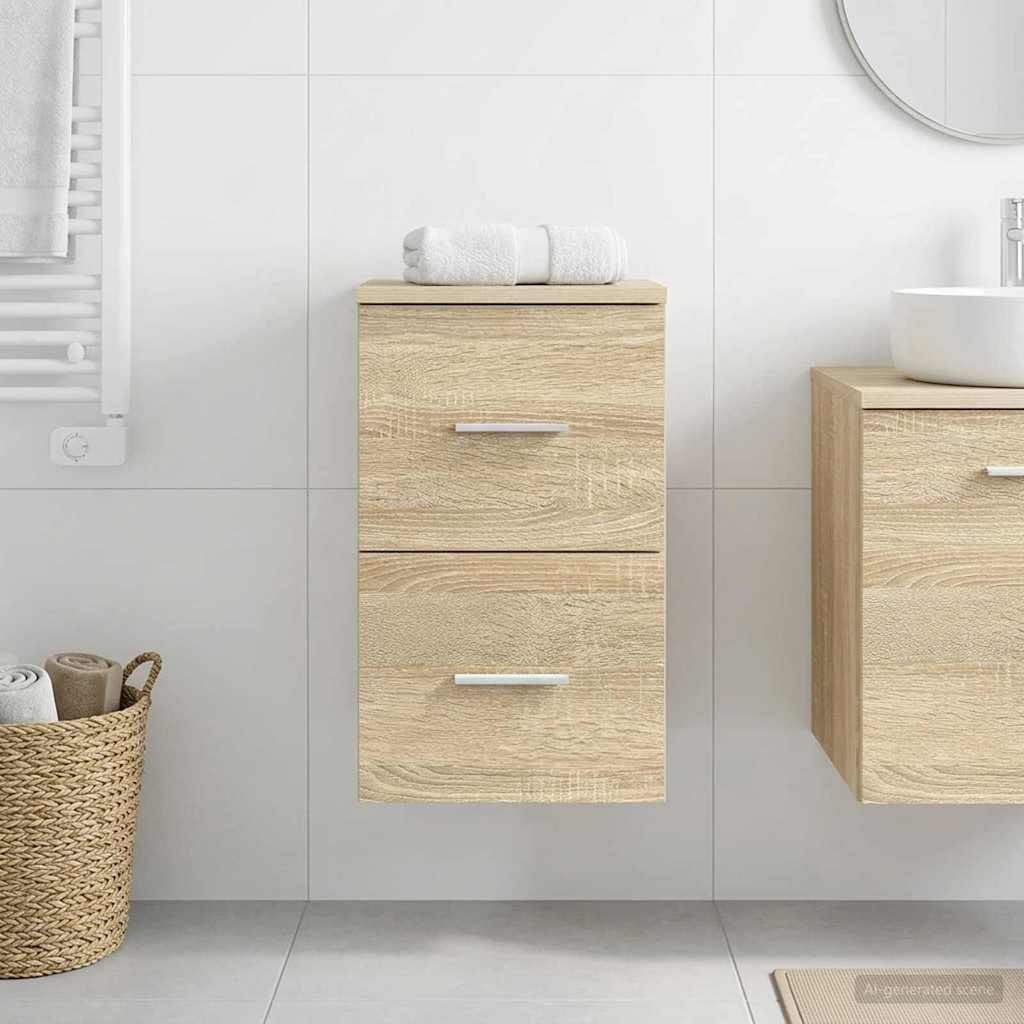 vidaXL Badezimmerschrank Inzwischen Sonoma-Eiche 30 x 44,5 x 50 cm