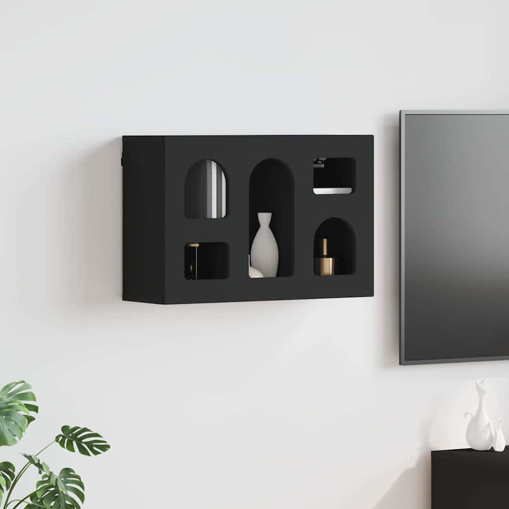 vidaXL Hängeschrank ELST Schwarz 60 x 20 x 40 cm Holzwerkstoff