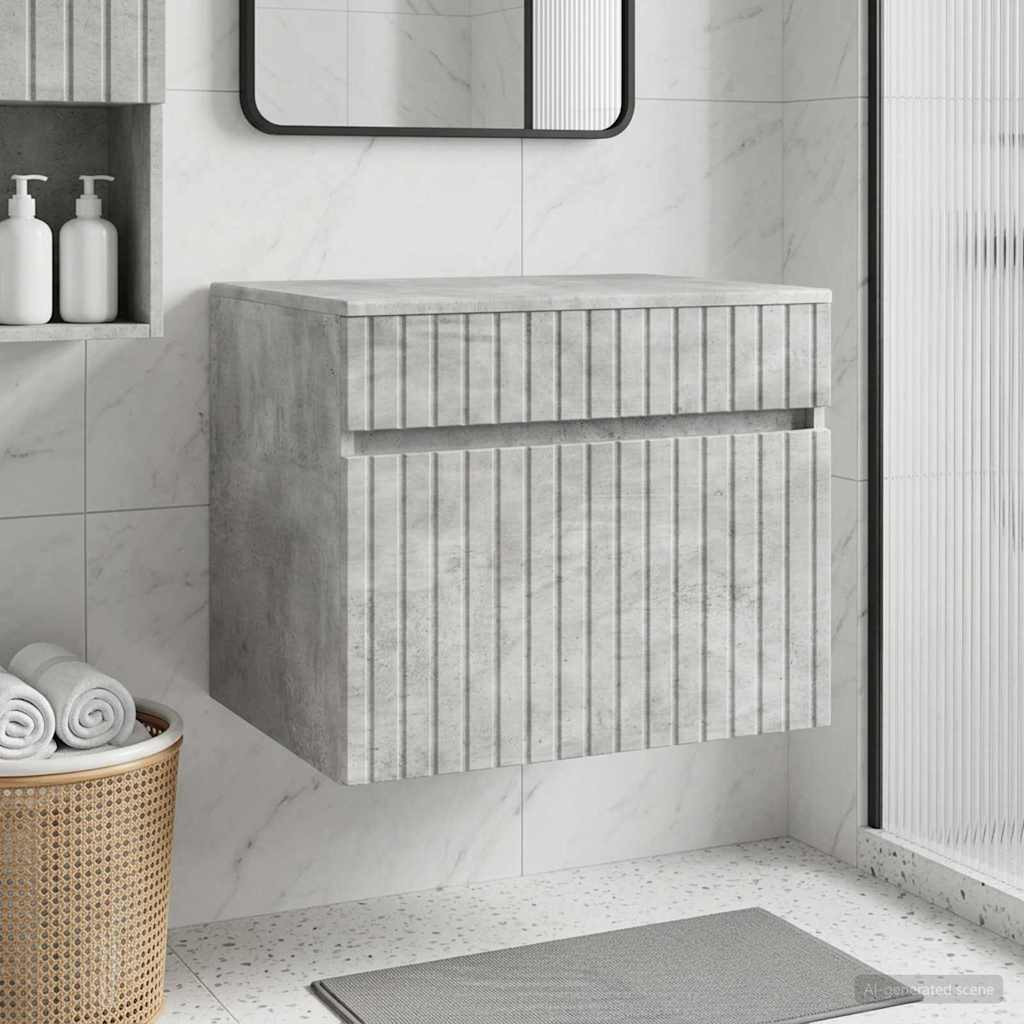 vidaXL Wandmontierter Badezimmerschrank Betongrau 59 x 44,5 x 50 cm