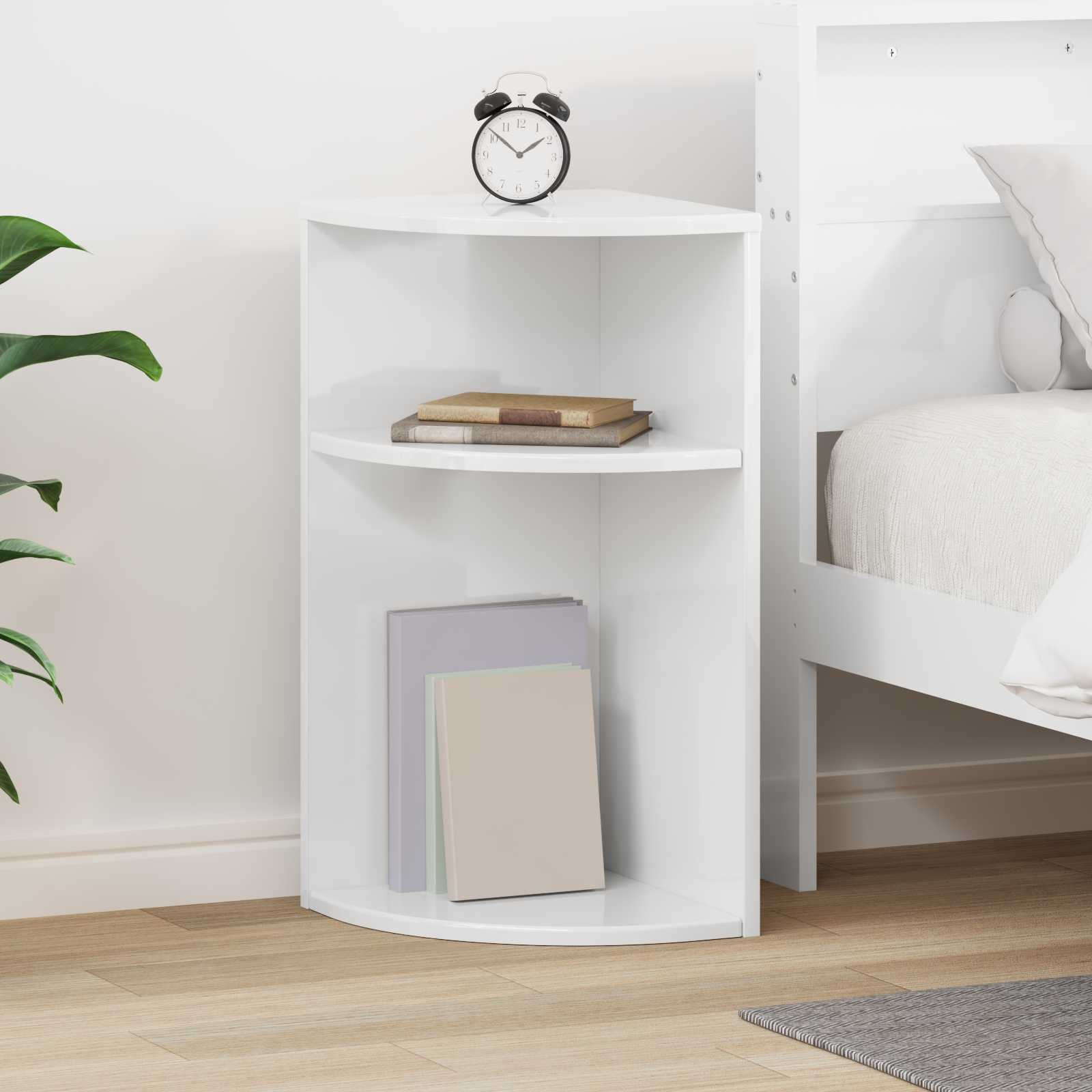 vidaXL Beistelltisch Hochglanz Weiß 29,6 x 29,6 x 60 cm Holzwerkstoff