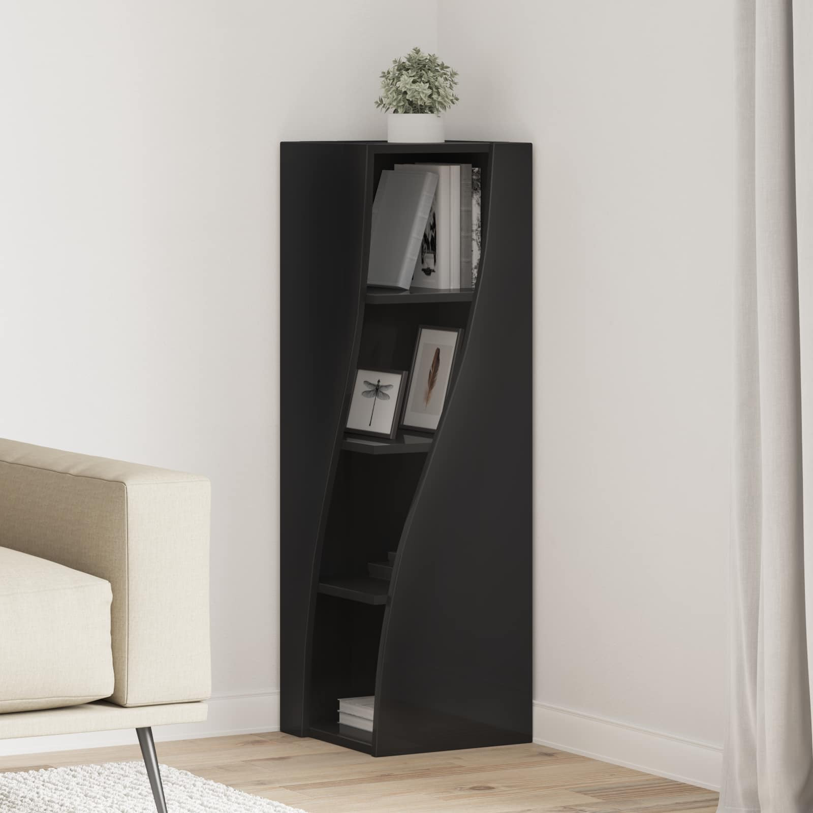 vidaXL Eckschrank Schwarz 32x32x102cm Holzwerkstoff