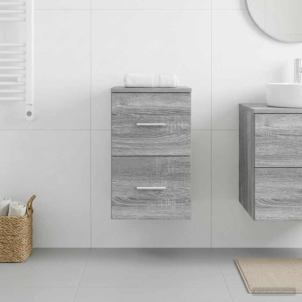 vidaXL Badezimmerschrank Inzwischen Grau Sonoma 30 x 44,5 x 50 cm