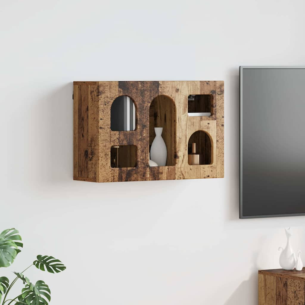 vidaXL Hängeschrank ELST Altholz 60 x 20 x 40 cm Holzwerkstoff