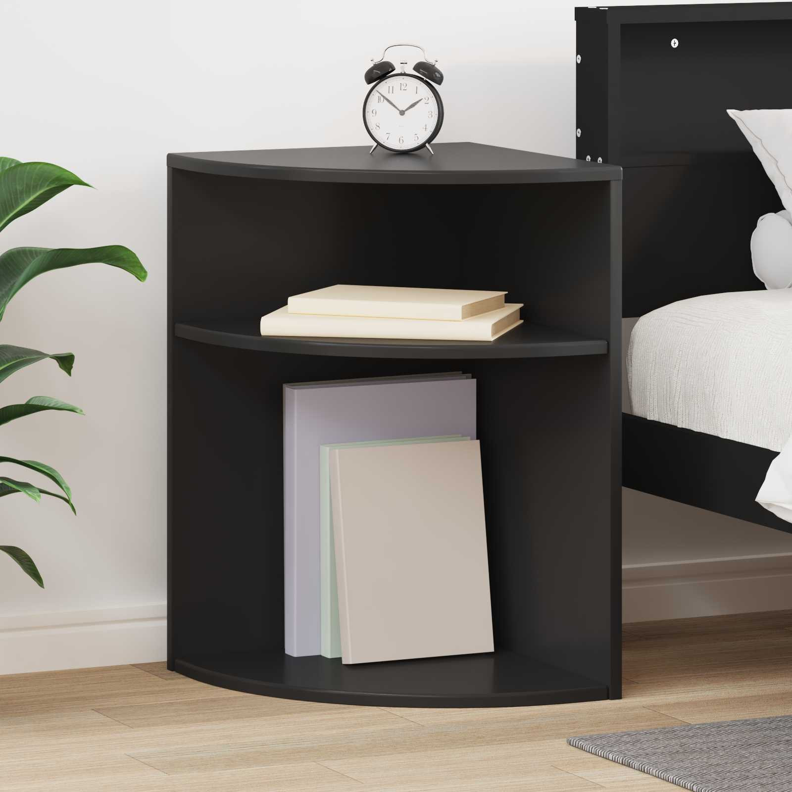 vidaXL Beistelltisch Schwarz 39,7 x 39,7 x 60 cm Holzwerkstoff