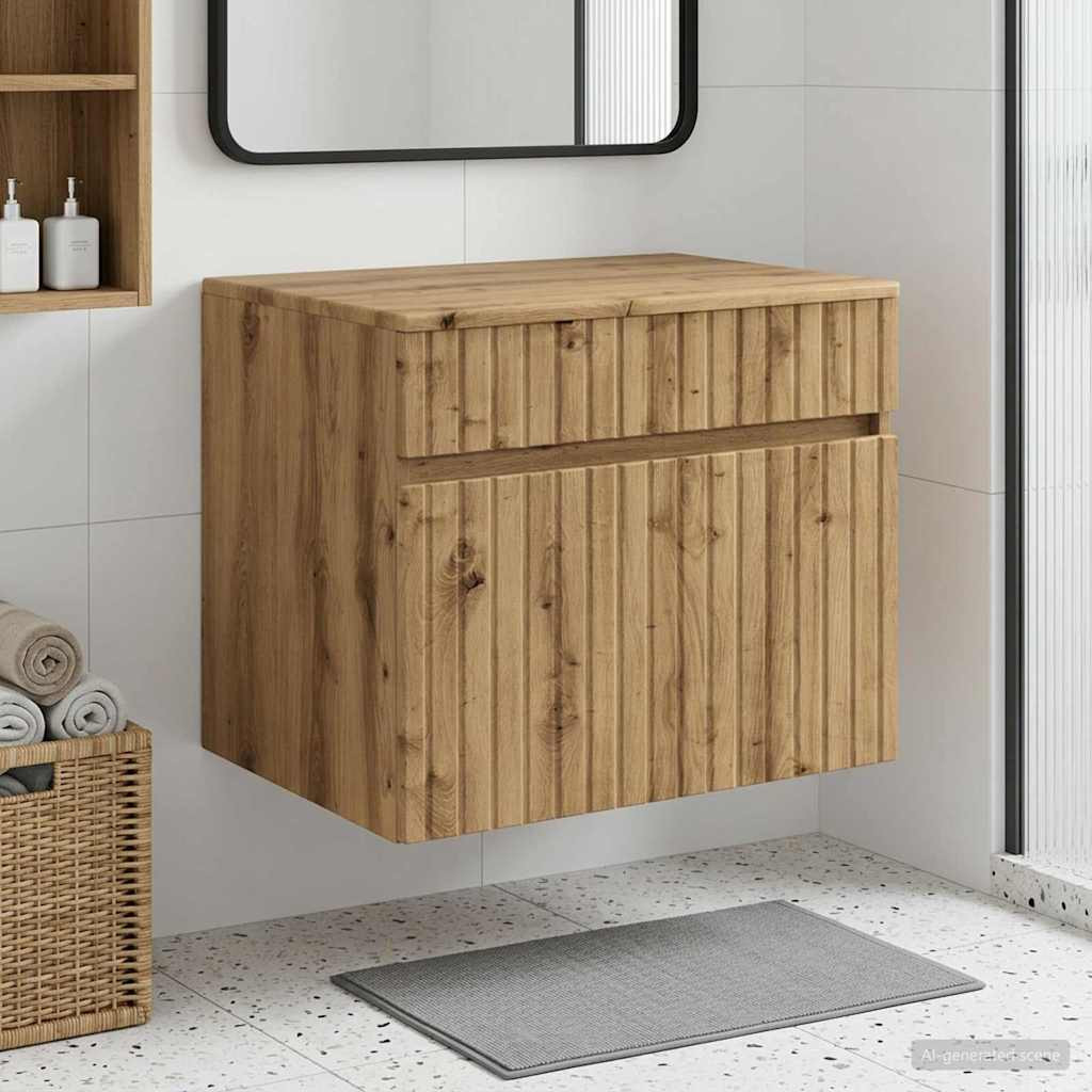 vidaXL Wandmontierter Badezimmerschrank Artisan-Eiche