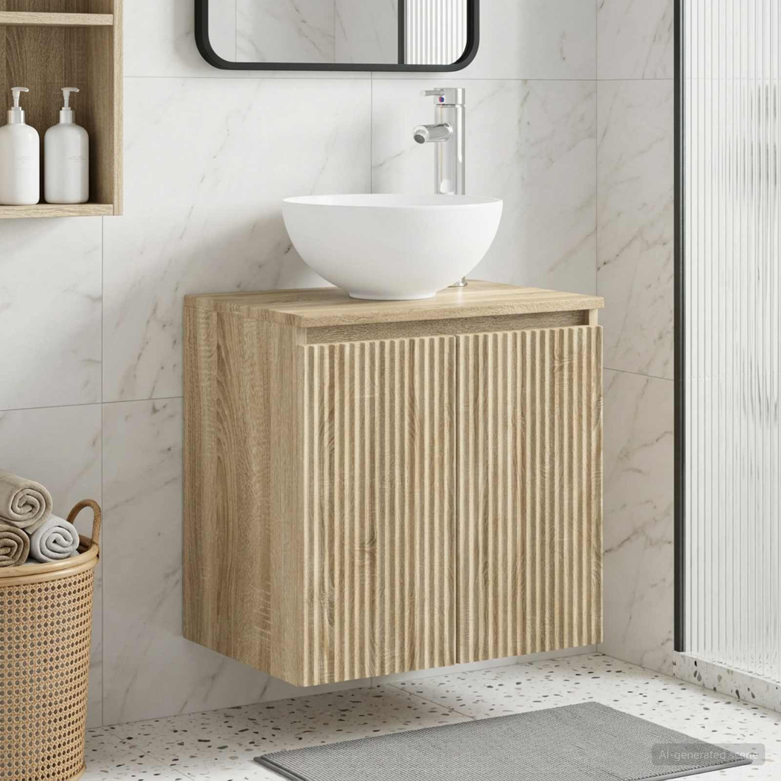 vidaXL Wandmontierte Waschtisch Sonoma-Eiche 49,5 x 35 x 63 cm