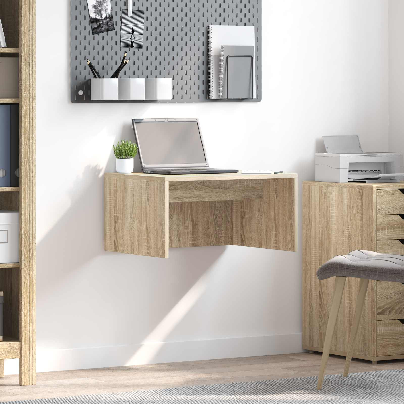 vidaXL Wandtisch Sonoma-Eiche 60 x 45 x 30 cm Holzwerkstoff