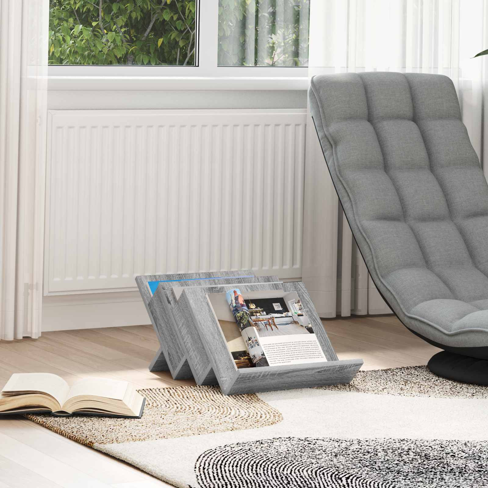 vidaXL Magazinregal Graues Sonoma 53 x 40 x 28,5 cm Holzwerkstoff