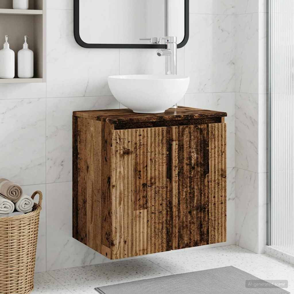 vidaXL Wandmontierte Waschtisch Altholz 49,5 x 35 x 63 cm