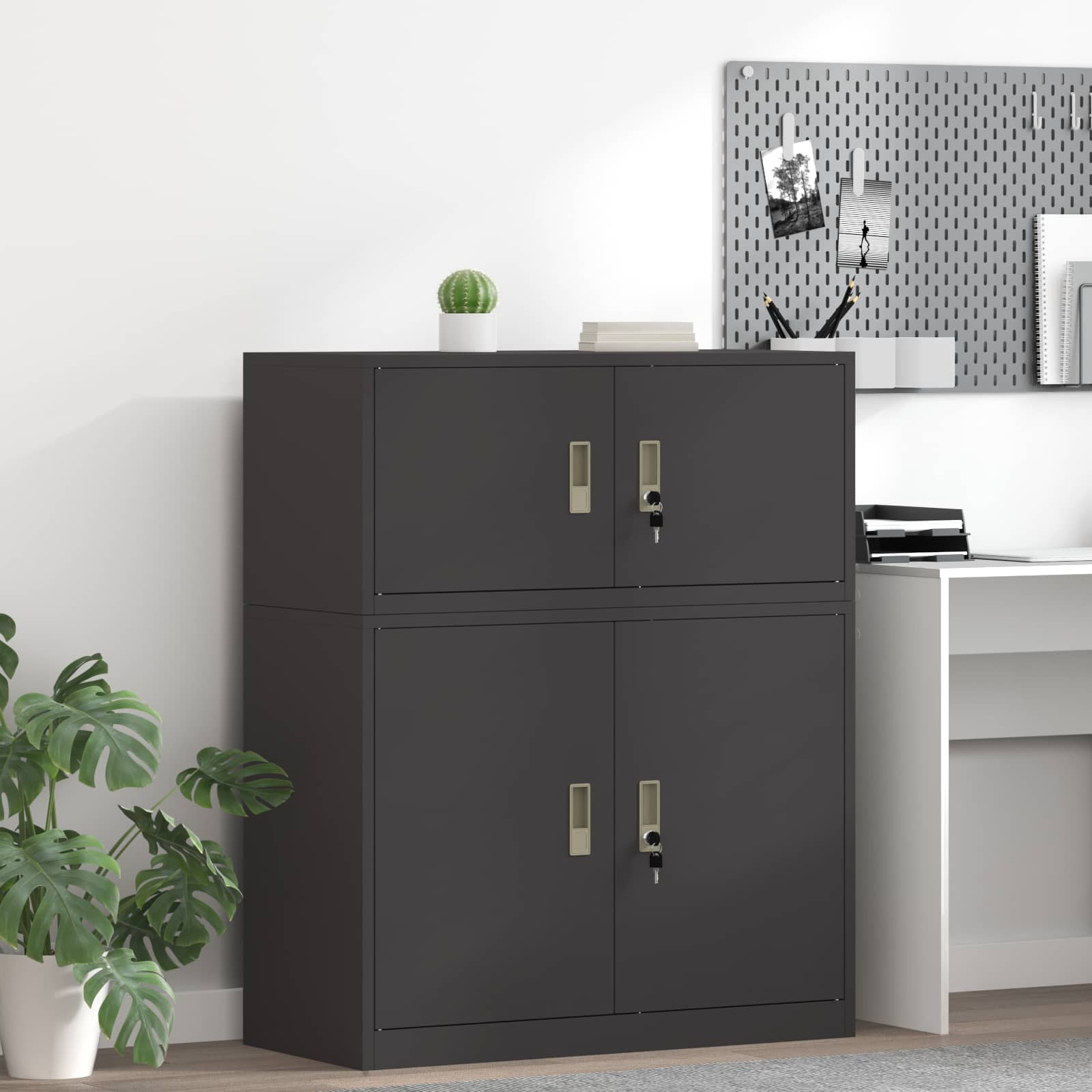 vidaXL Aufbewahrungsschrank Schwarz 90 x 40 x 40 cm Stahl