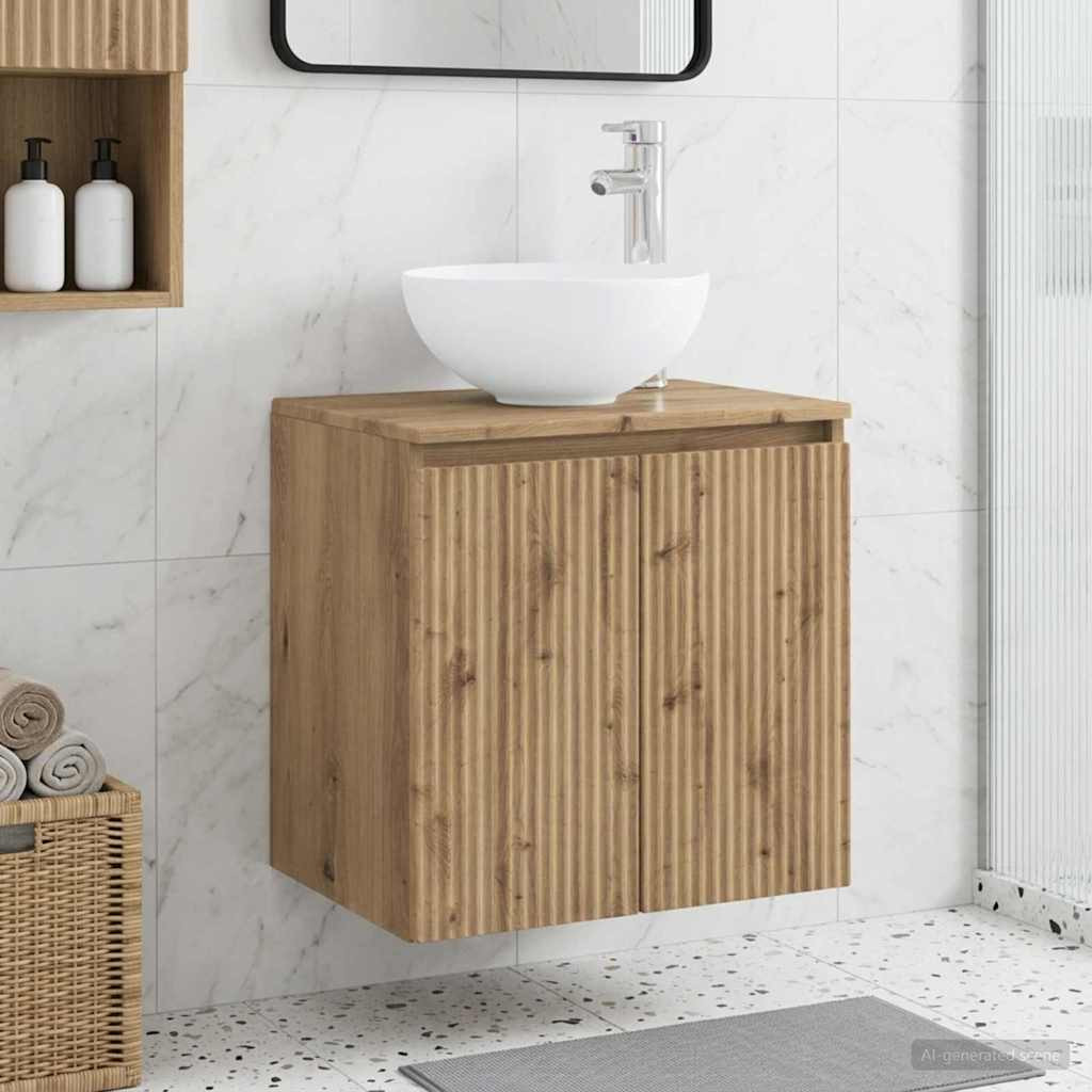 vidaXL Wandmontierte Waschtisch Artisan-Eiche 49,5 x 35 x 63 cm