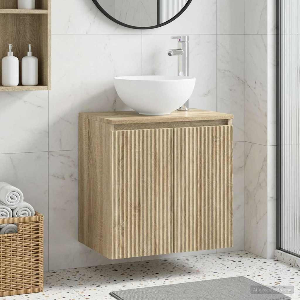 vidaXL Wandmontierte Waschtisch Sonoma-Eiche 49,5 x 41 x 64,5 cm