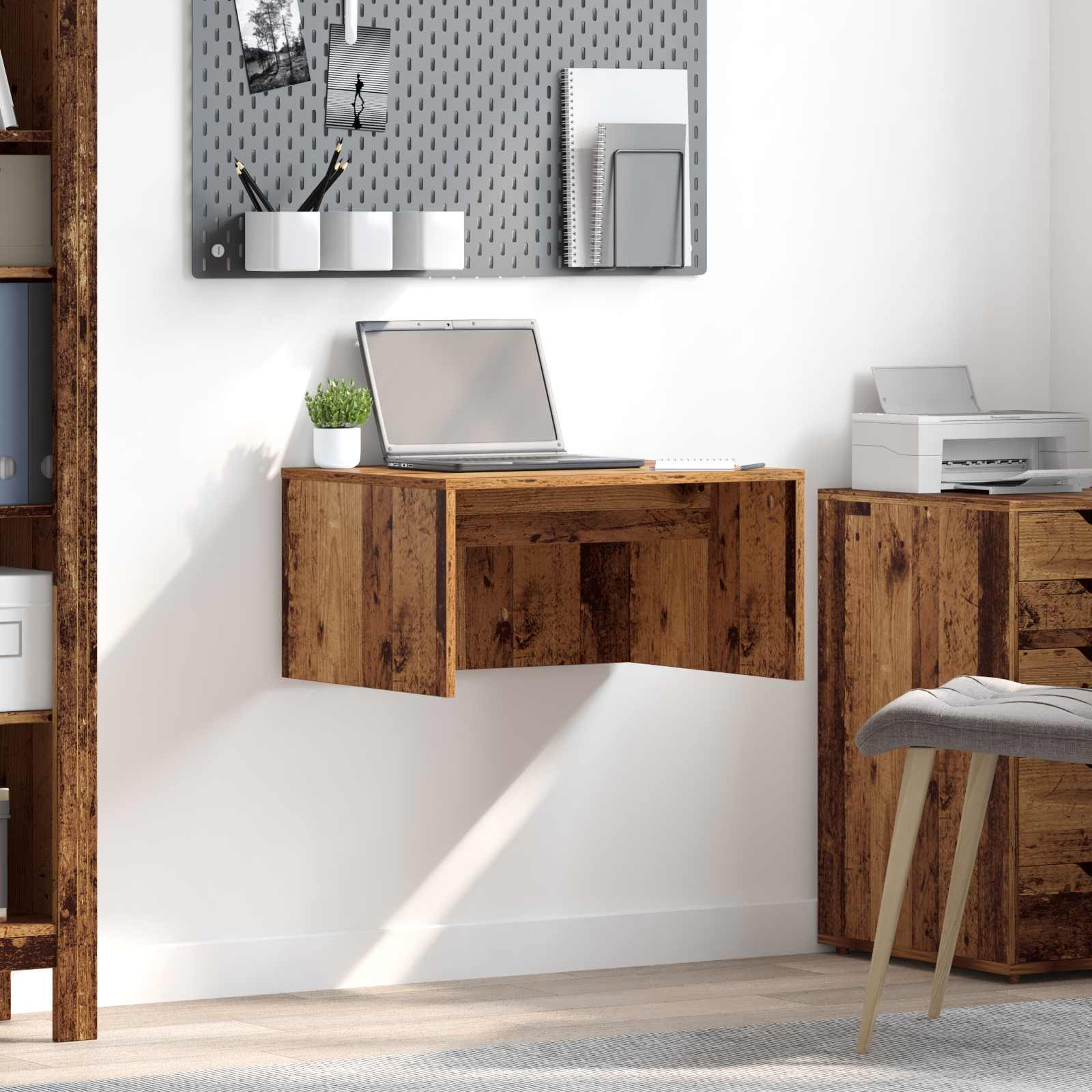 vidaXL Wandtisch Wandmontiert Altholz 60 x 45 x 30 cm Holzwerkstoff