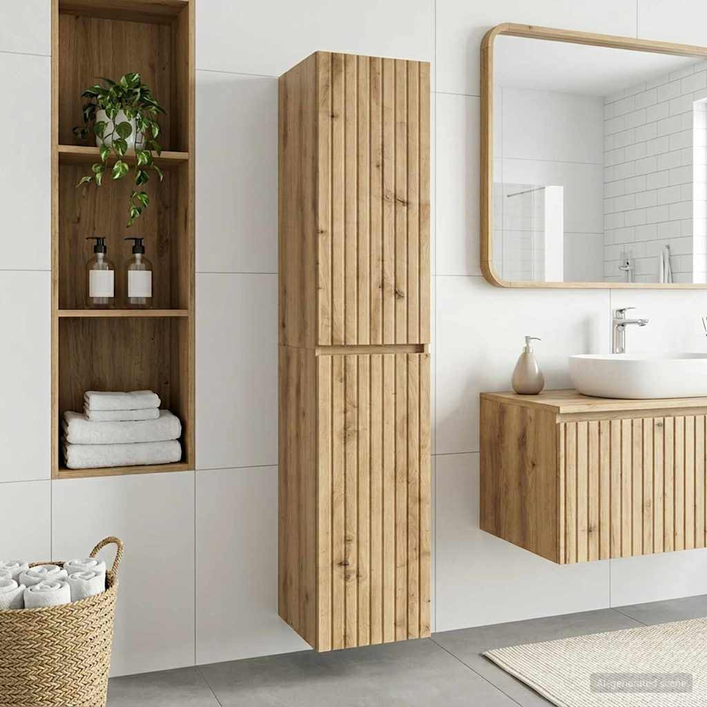 vidaXL Wandmontierter Badezimmerschrank Artisan-Eiche