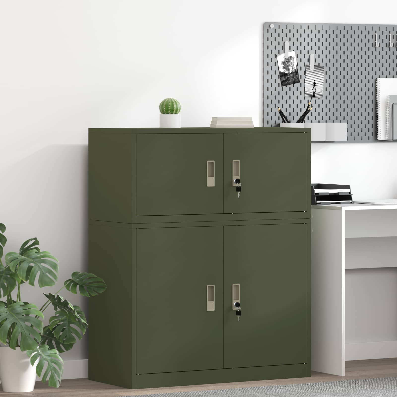 vidaXL Aufbewahrungsschrank Olive Grün 90 x 40 x 40 cm Stahl
