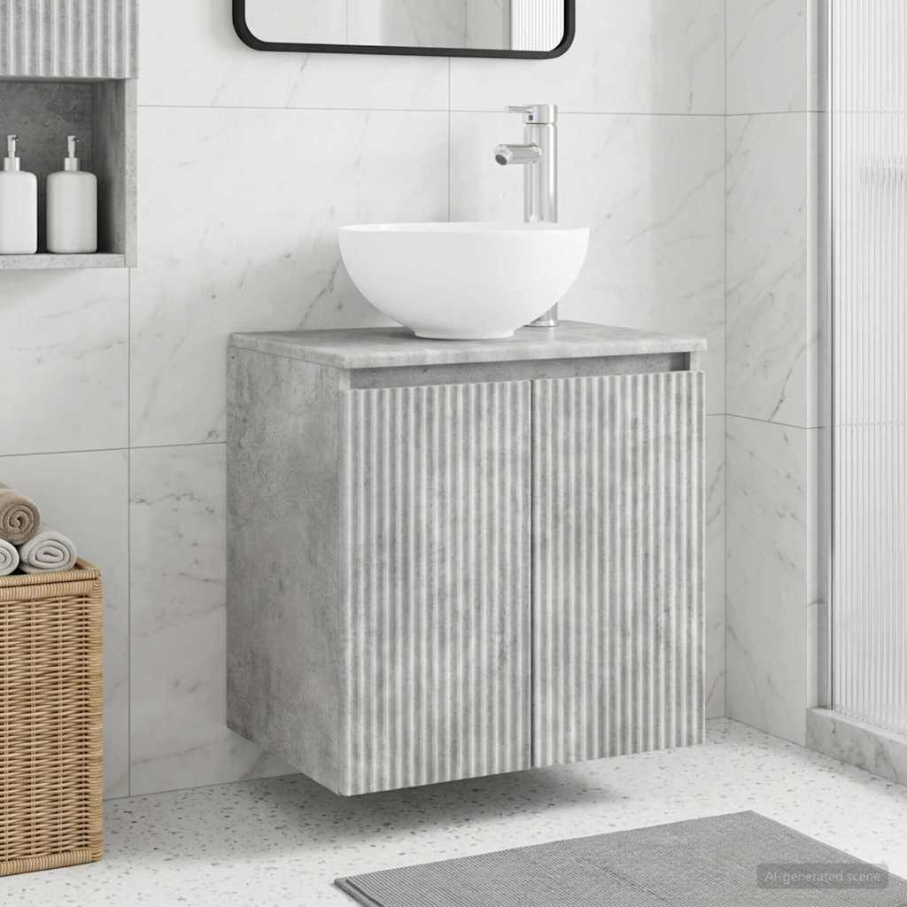 vidaXL Wandmontierte Waschtisch Betongrau 49,5 x 41 x 64,5 cm