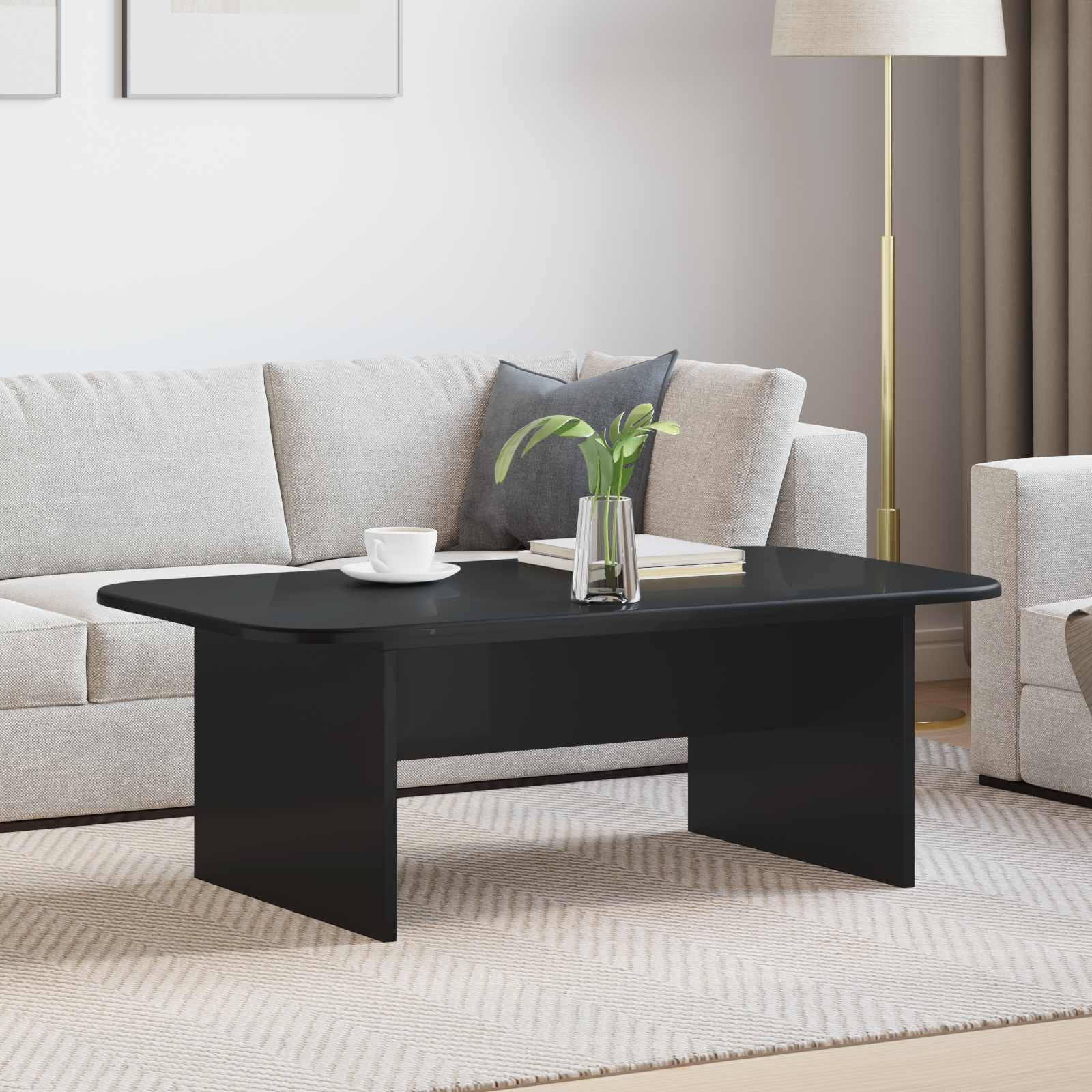 vidaXL Couchtisch Schwarz 93 x 53 x 33 cm Holzwerkstoff