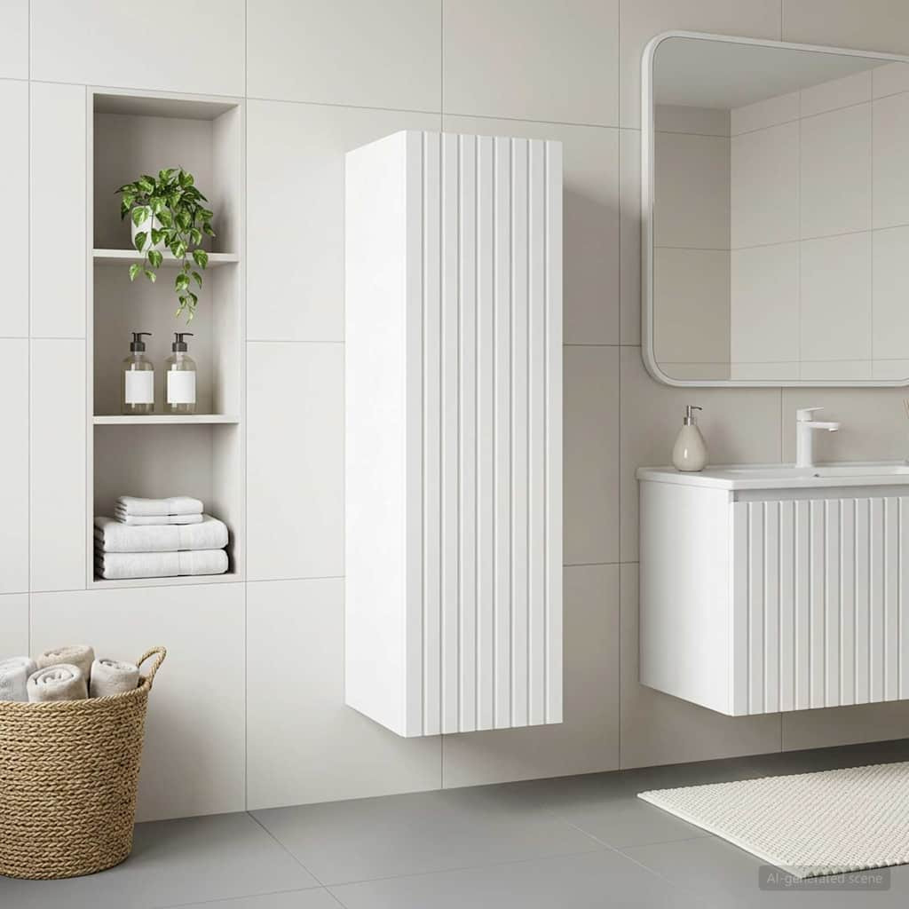 vidaXL Wandmontierter Badezimmerschrank Weiß 33 x 34,5 x 100 cm