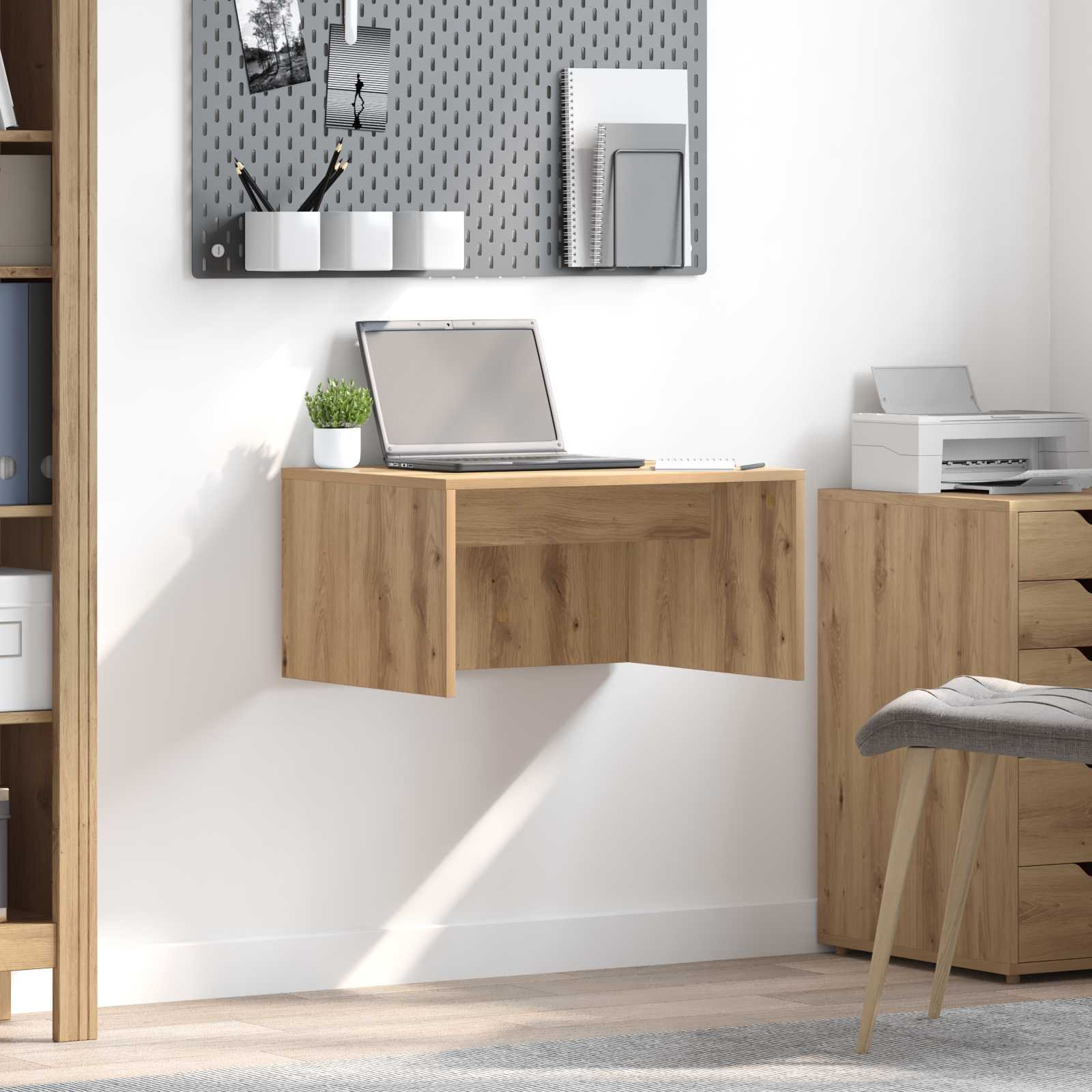 vidaXL Wandtisch Artisan-Eiche Holzwerkstoff 60 x 45 x 30 cm