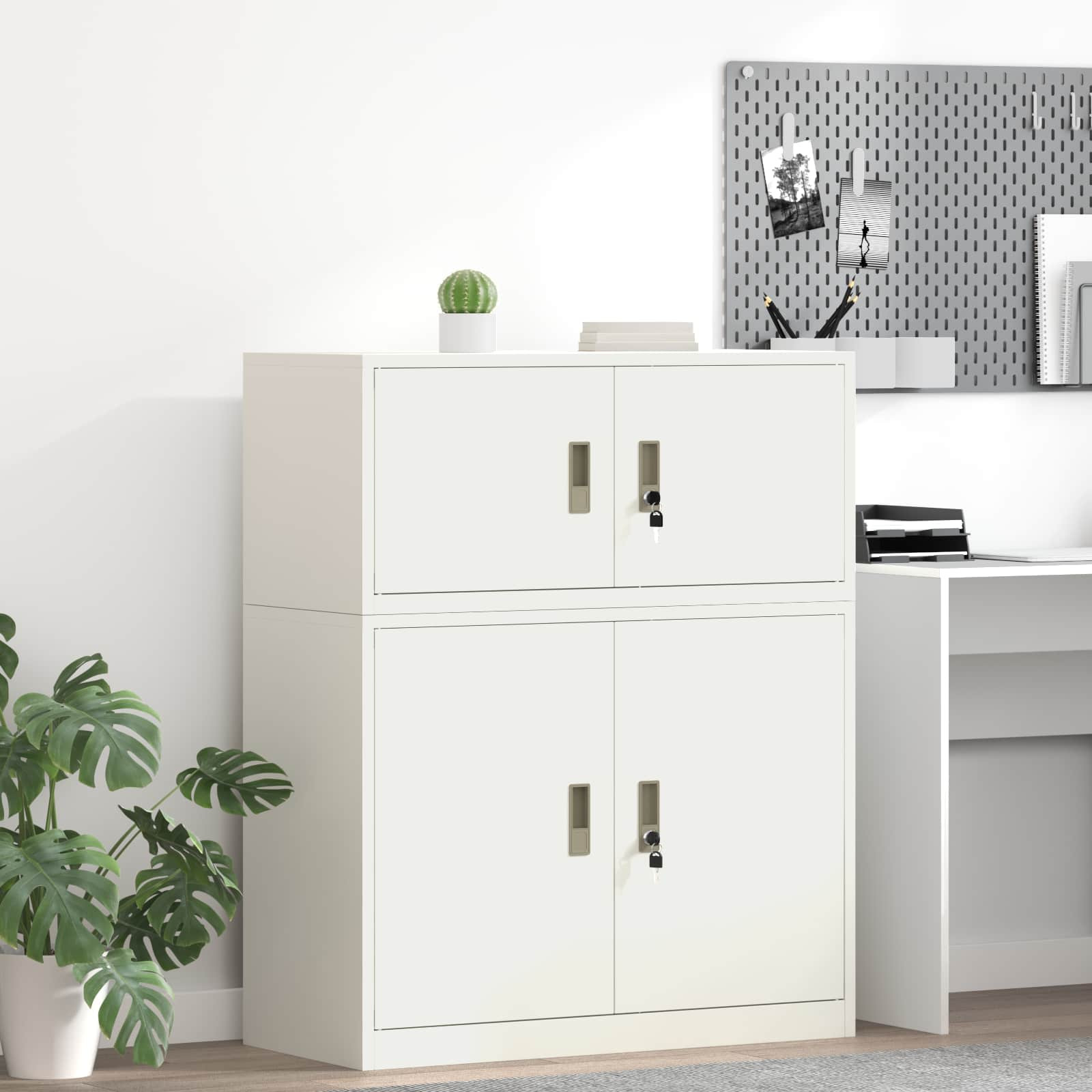 vidaXL Aufbewahrungsschrank Weiß 90 x 40 x 40 cm Stahl